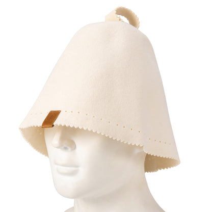 Luxury Merino Wool Sauna Hat - Cream