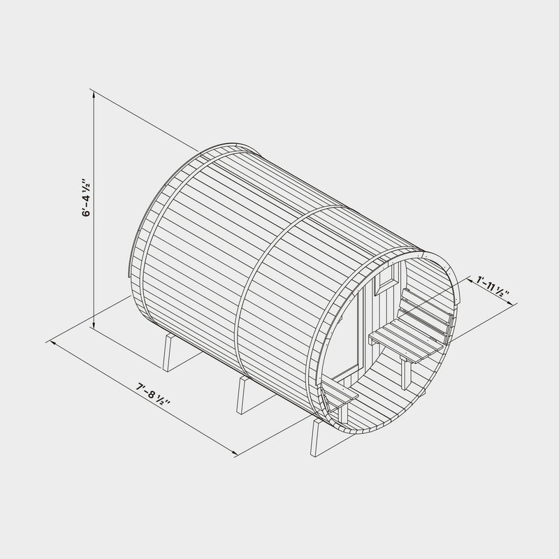 Horizon Outdoor Sauna - 6 Person w/ Porch