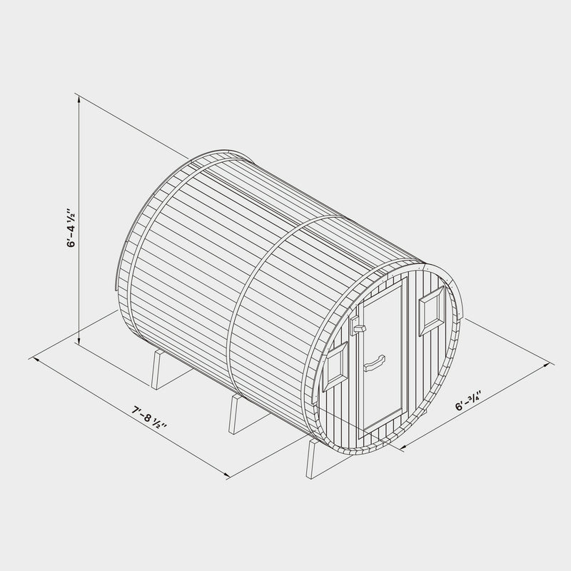 Barrel Outdoor Sauna - 8 Person