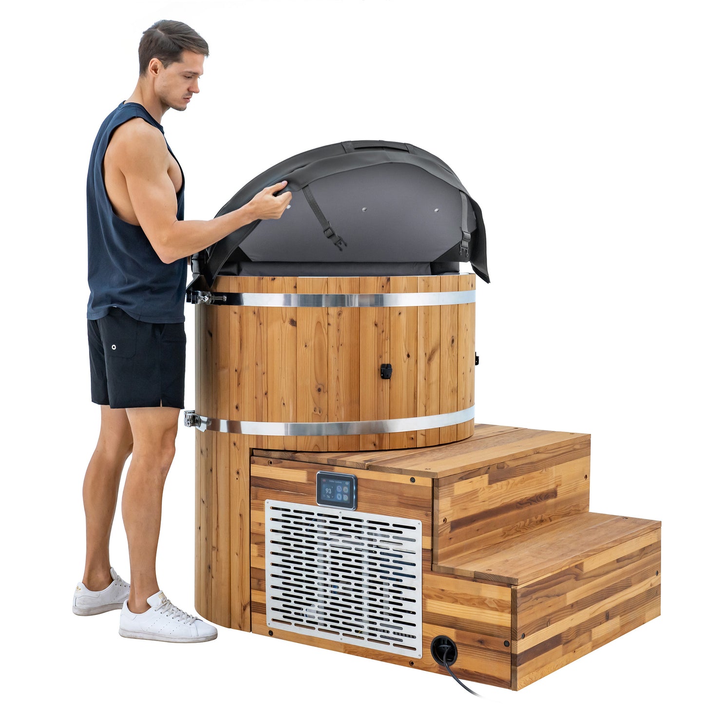 Summit Outdoor Sauna in Cedar x Alaskan All-In-One Cold Plunge