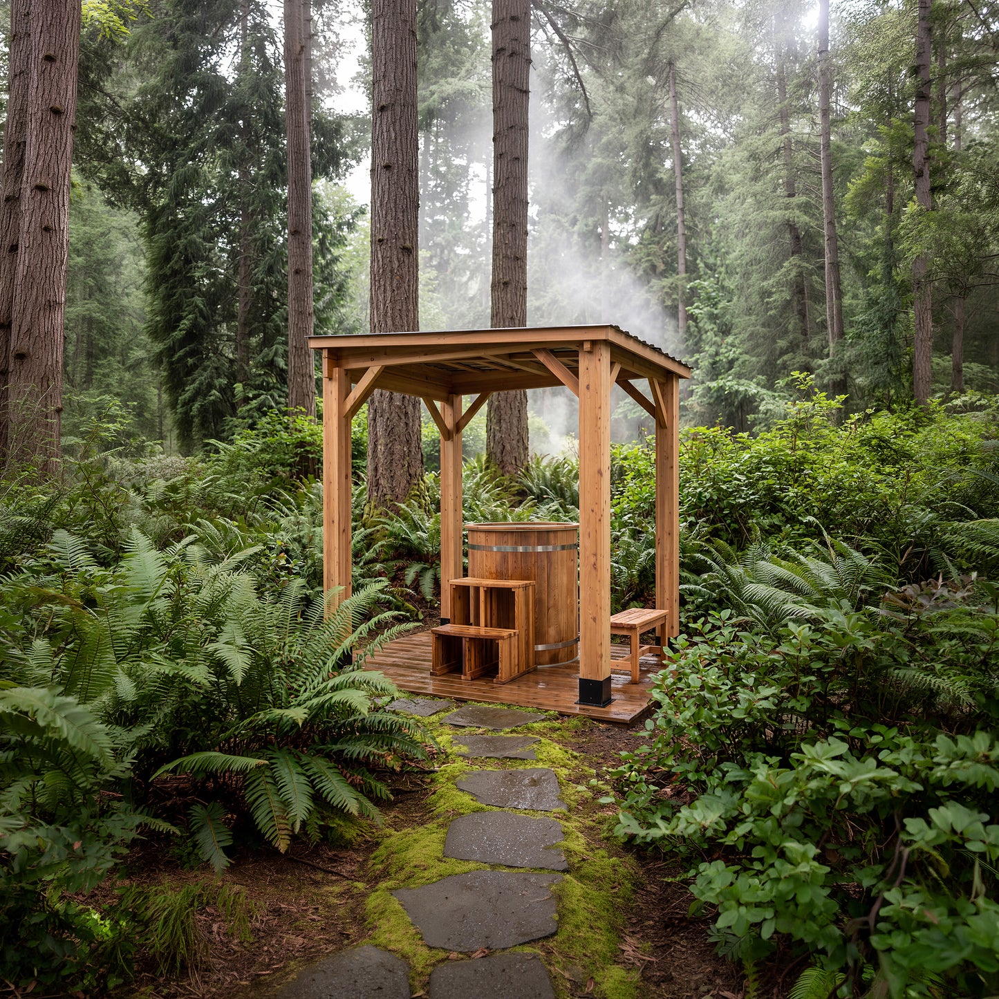 Heat-Treated Hemlock Gazebo 6' x 7'