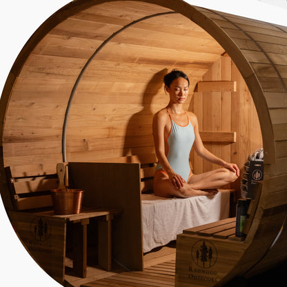 Barrel Sauna w/ Porch - 6 Person
