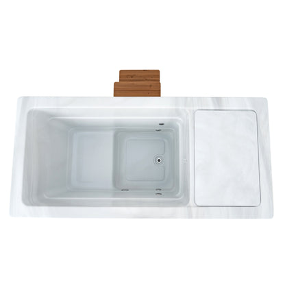 Redwood Outdoors Denali All-In_One Cold Plunge Tub made of heat treated wood view of the interior of the tub.