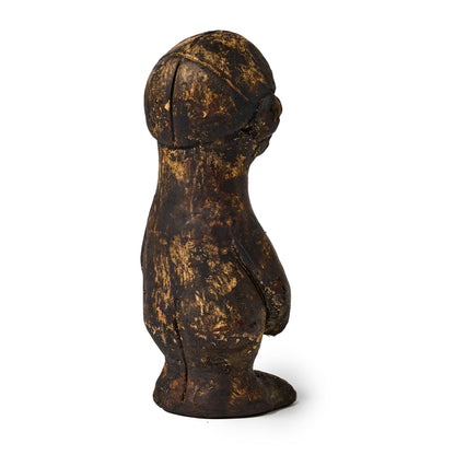 Sauna Elf named Antero covered in pine tar back view