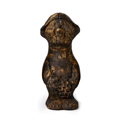 Sauna Elf named Antero covered in pine tar front view.