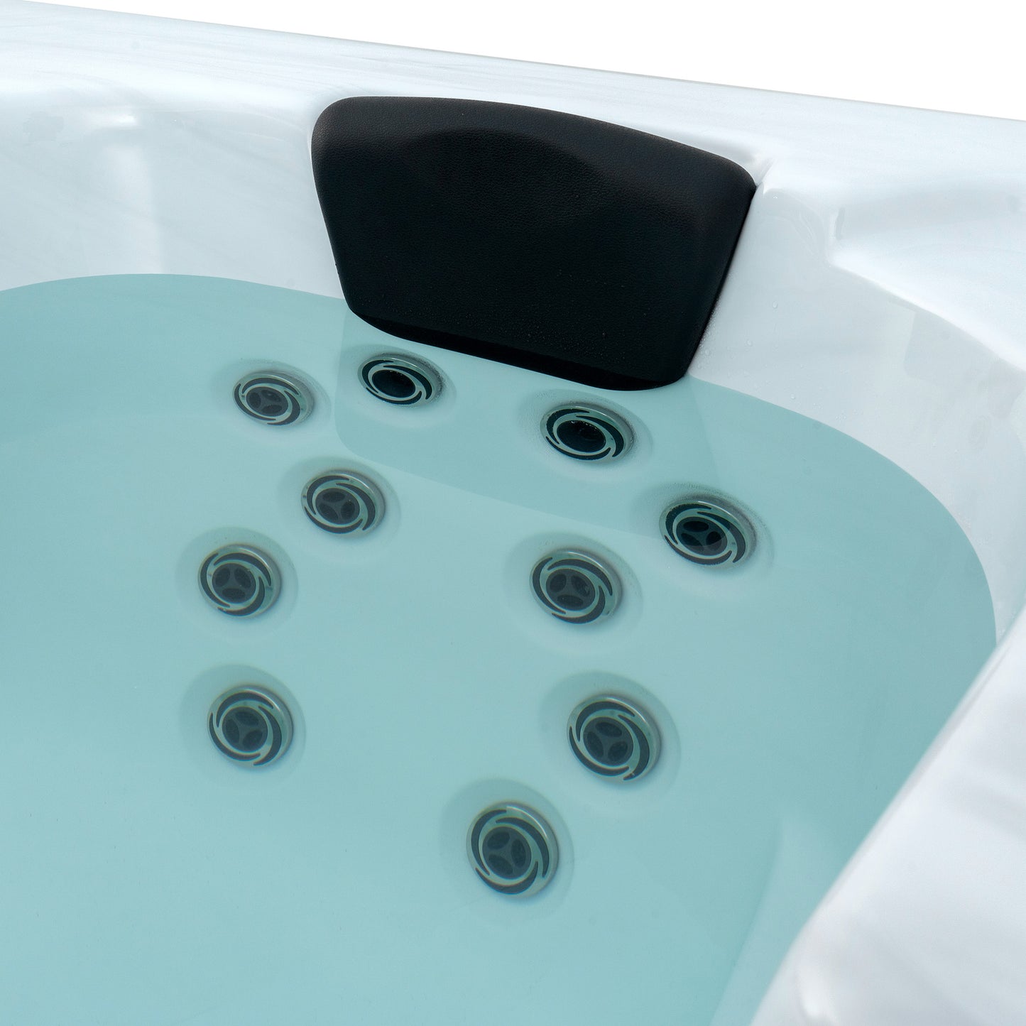 Redwood Outdoors Sequoia 3 person hot tub view of one of the seats with 10 jets