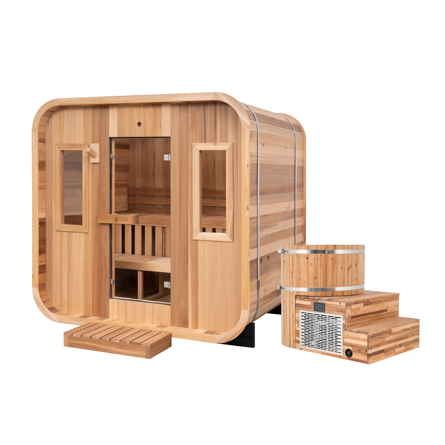 Summit Outdoor Sauna in Cedar x Alaskan All-In-One Cold Plunge