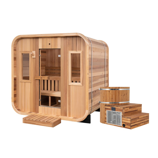 Summit Outdoor Sauna in Cedar x Alaskan All-In-One Cold Plunge
