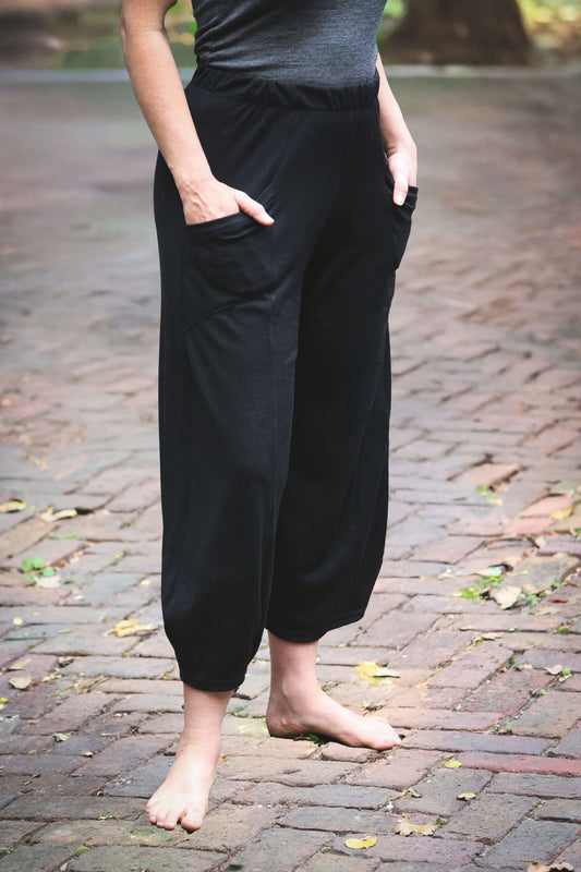 Black Merino Wool Lounge Pants