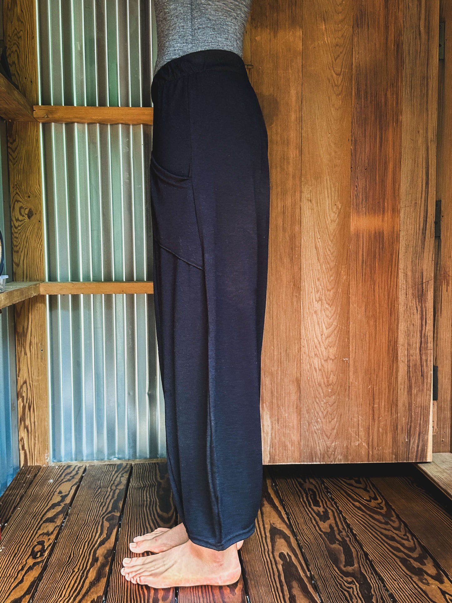 Black Merino Wool Lounge Pants