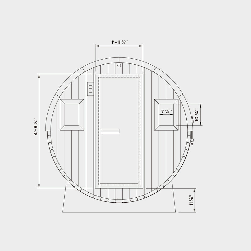Barrel Outdoor Sauna w/ Porch - 6 Person