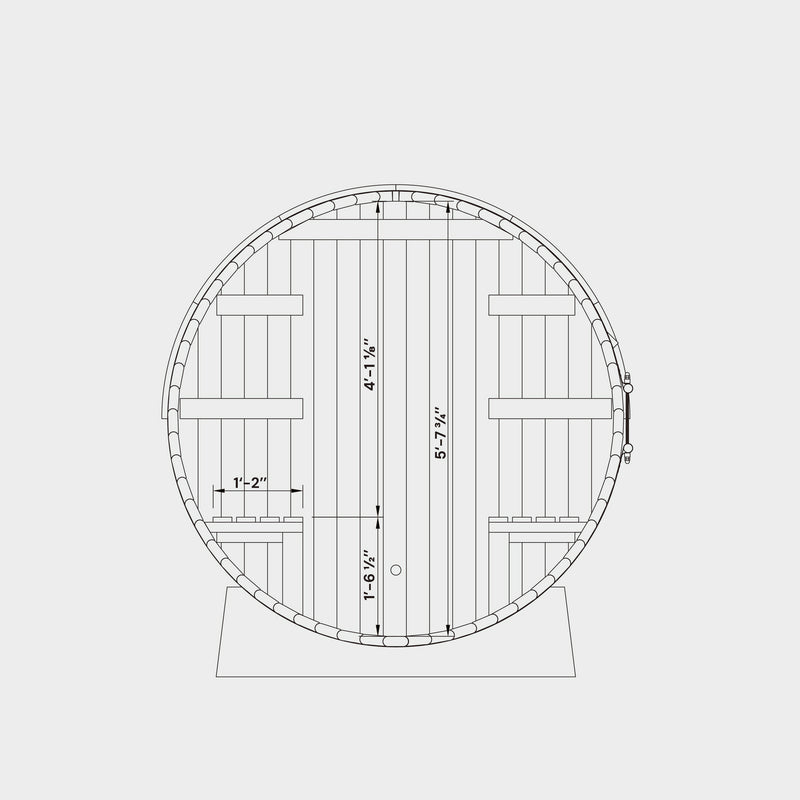 Barrel Outdoor Sauna w/ Porch - 6 Person