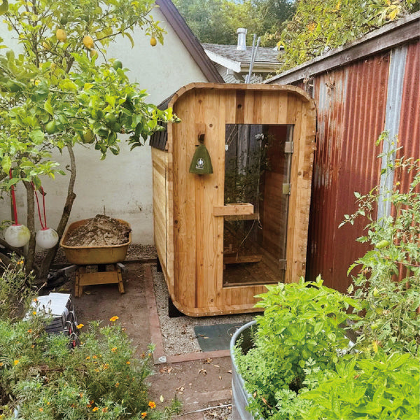 Redwood Outdoors Duo two-person traditional outdoor sauna