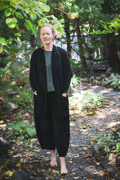 Black Merino Wool Lounge Pants